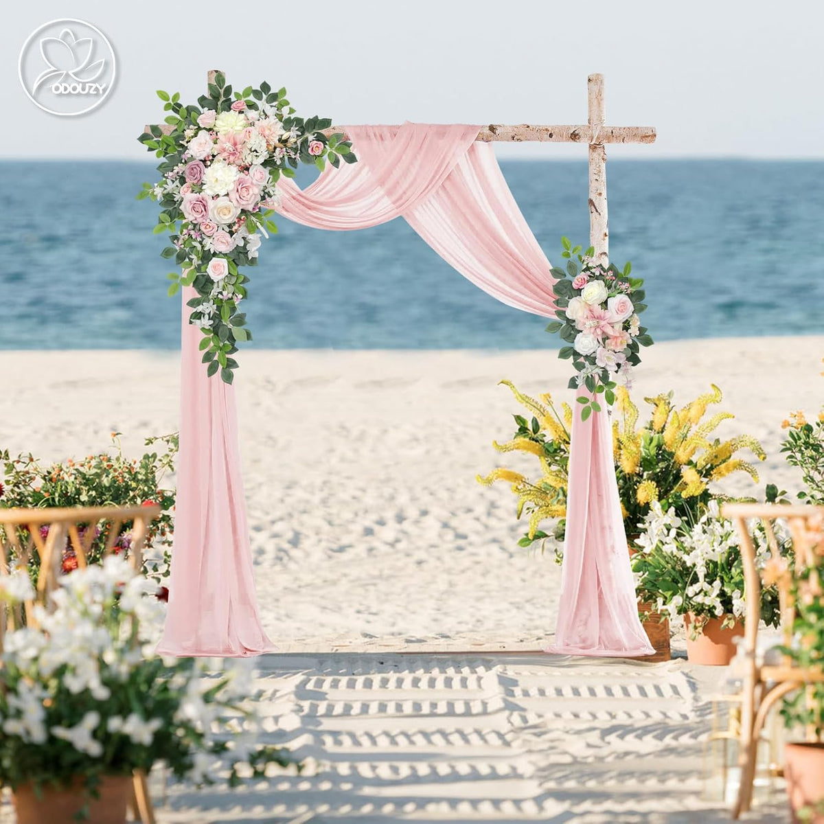 Wedding Arch Flowers Kit,Artificial Flower Arch Decor (Set of 3),2pcs Artificial Flower Arrangement