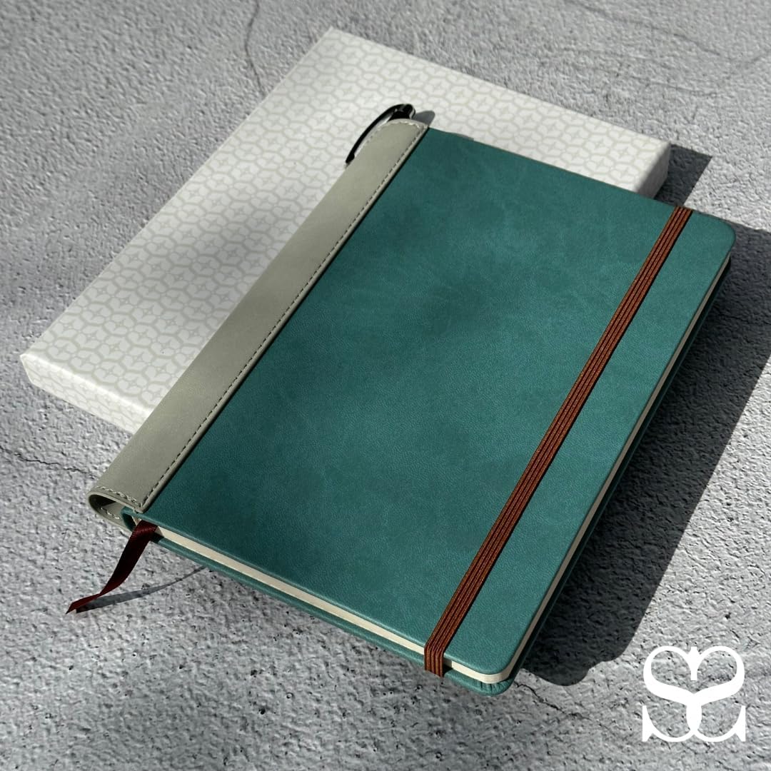 SETTINI® Lined Journal - Sleek Teal Journal for Writing Gift Set - Hardcover Vegan Leather