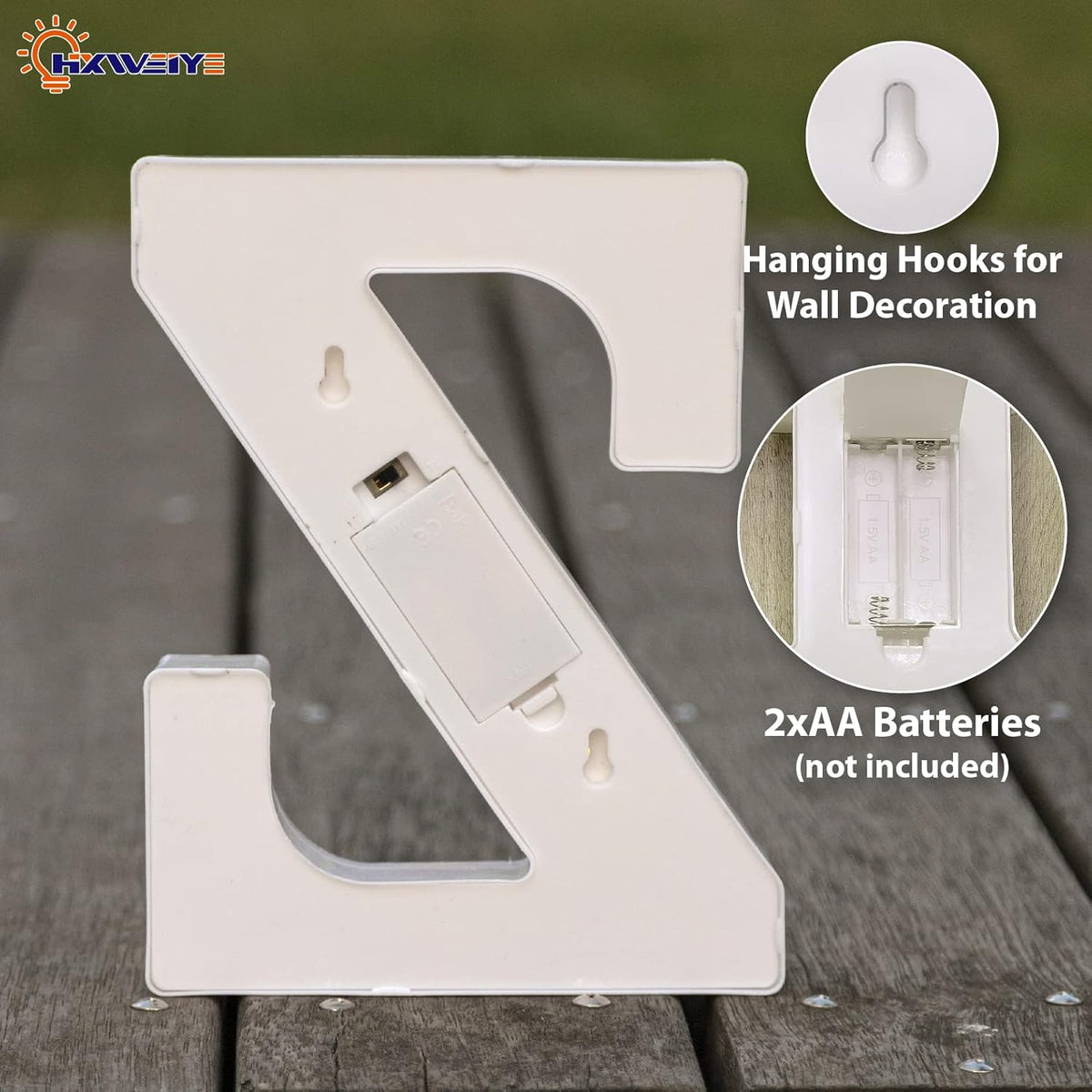 HXWEIYE LED Marquee Letters Lights Sign Z, 26 Alphabet & Number 0-9 Warm White Led Letters for Bar