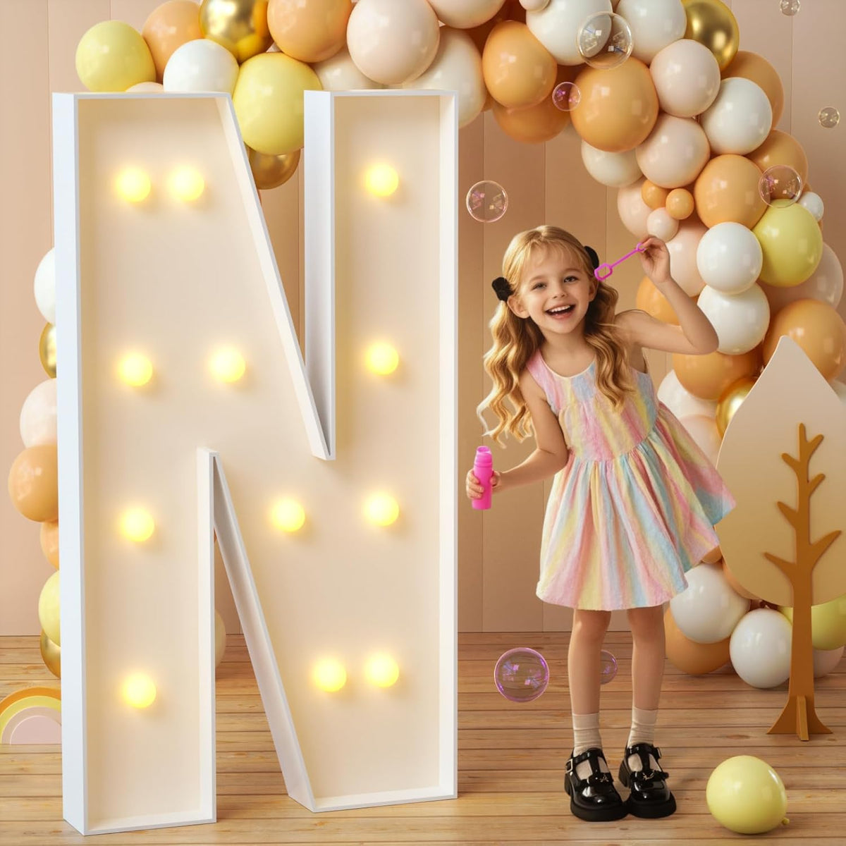 imprsv Marquee Light Up Letters, 4FT Mosaic Letters with Light for Baby Shower Graduation Party