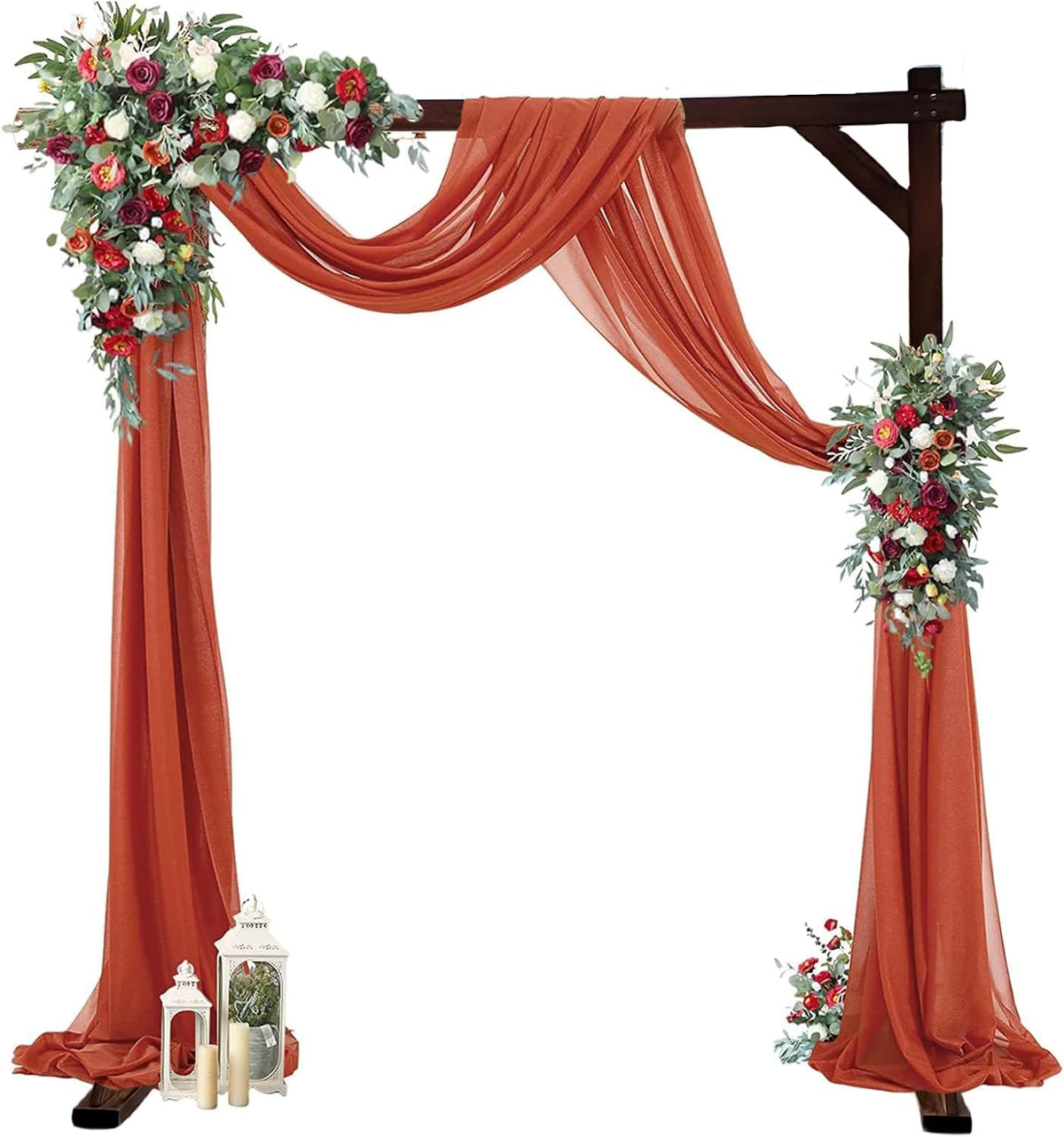 7.3FT Wooden Wedding Arch Stand Square Wood Arch Wedding Arbor for Ceremony Party Proposal Scene