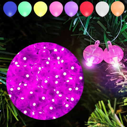 Aogist 100Pcs Pink Balloon Lights with Hook,Long Standby Time,Waterproof Mini Light for Birthday