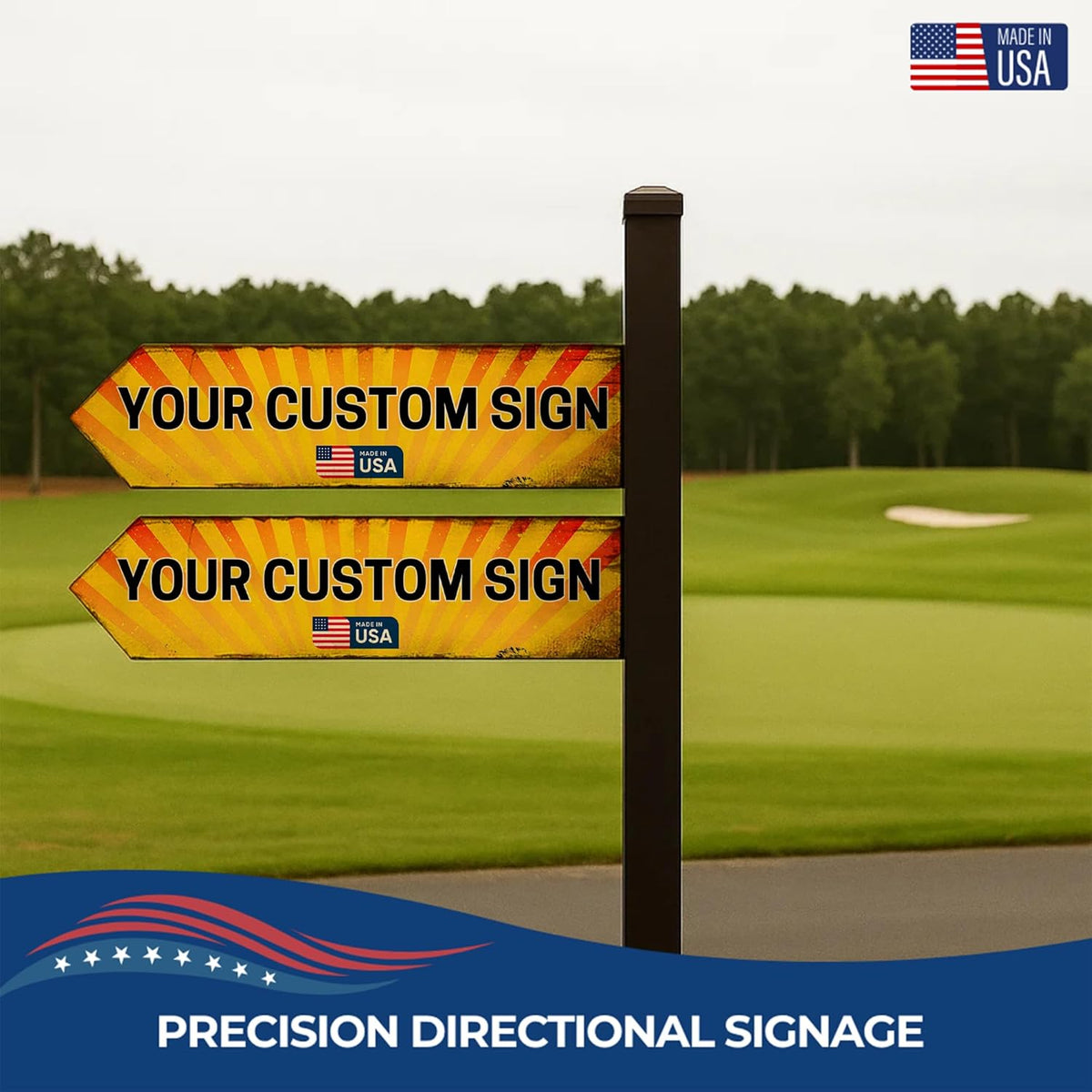 Custom Right Arrow Metal Sign by DC | Directional Signs for Indoor & Outdoor Use | Personalized