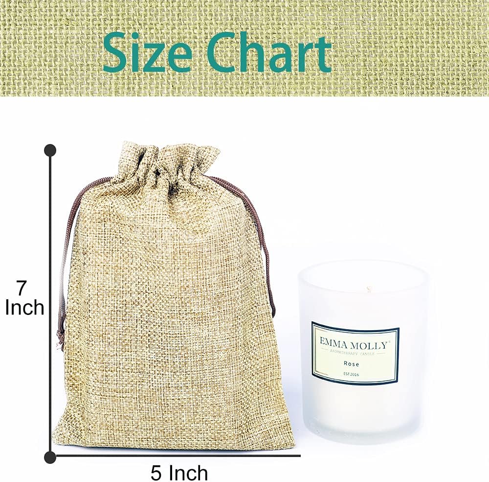 LYSXP 50PCS Burlap Bags with Drawstring，5x7 Inch Cream color Drawstring Gift Bag Jewelry Pouches