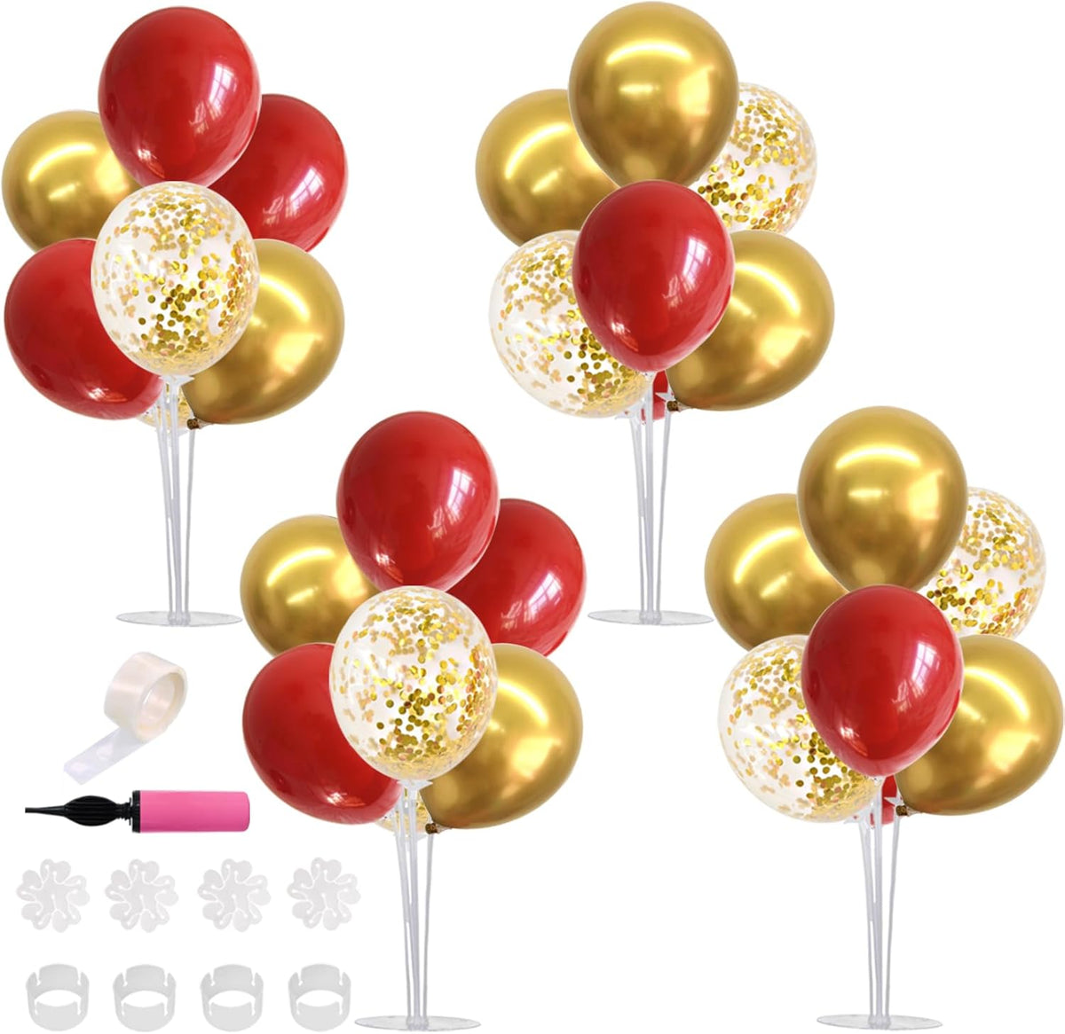 TONIFUL Red and Gold Balloon Stand Kit with Balloons for 2025
