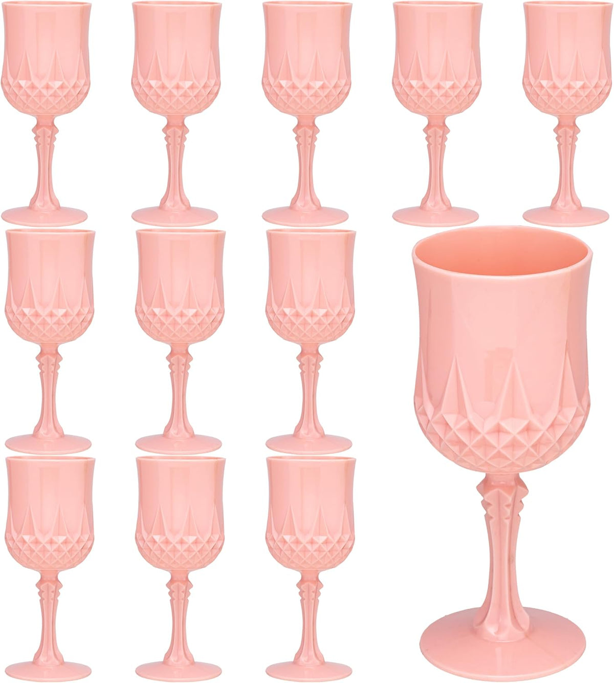 Plastic Vintage Wine Glasses 7OZ Plastic Goblets Vintage Drinking Glasses 12PCS Retro Wedding