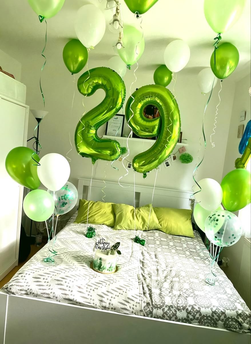 Light Green 40 Inch Big Number Balloon Birthday Decoration, Number 2 Helium Balloon 12 20 22 23 24