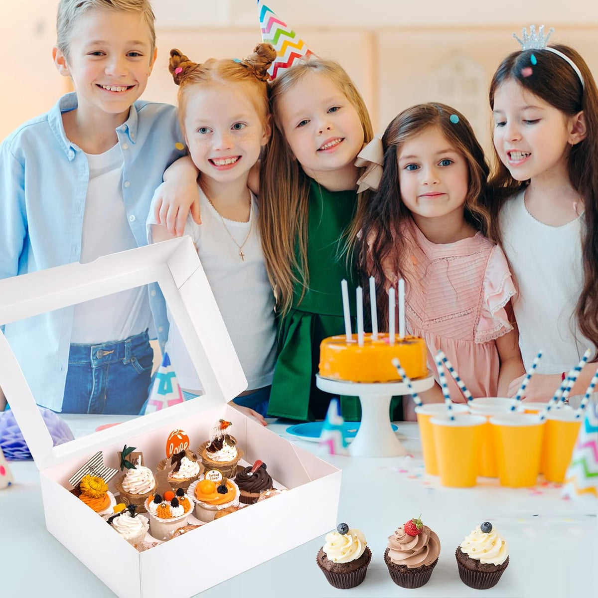 VGOODALL 12 Count Cupcake Boxes, 6PCS Cupcake Container with Window Boxes Holding 72 Pastry Box for