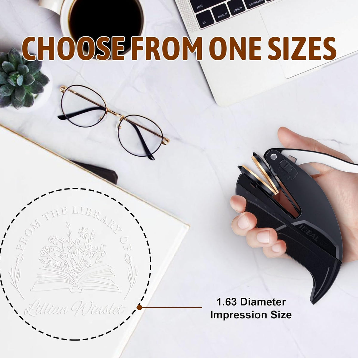 Personalized Book Stamp - Custom Book Embosser Library Gifts for Book Lovers, Readers, Teachers