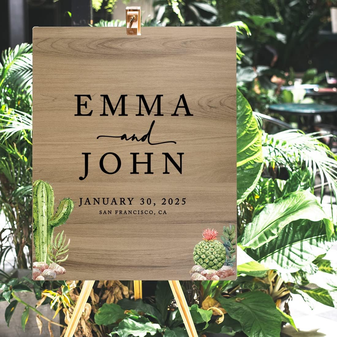 Andaz Press Large Wooden Welcome Sign for Wedding, Rustic Welcome Sign 16" x 20" Custom Names