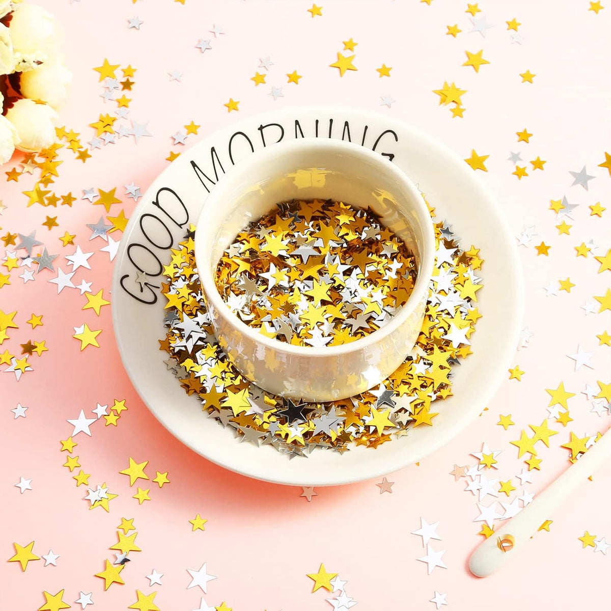 Hestya 60g Star Confetti Glitter Table Confetti Metallic Foil Stars for Party Wedding Festival