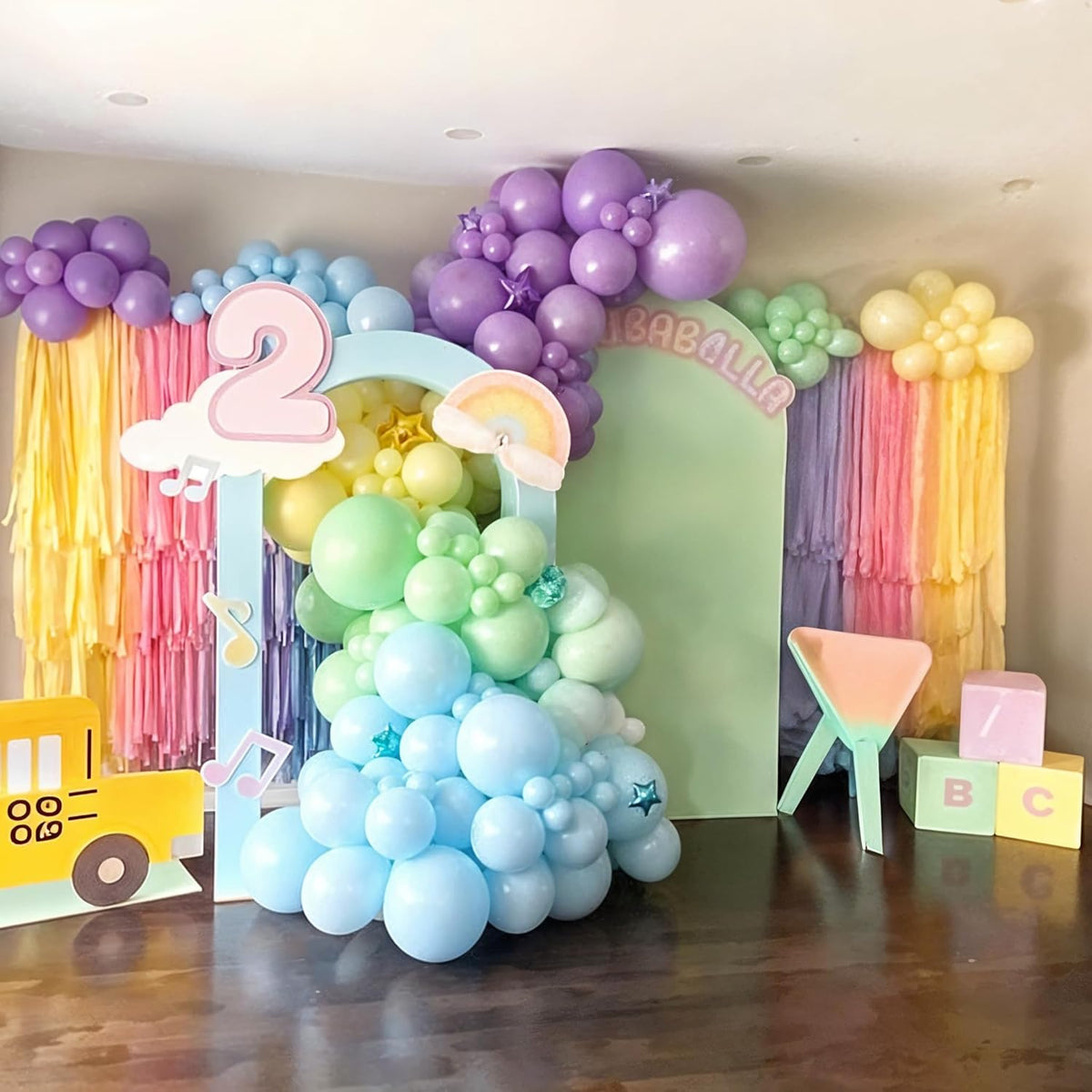 Pastel Balloons, 60PCS Macaron Pink Purple Blue Latex Balloon, Pastel Color Ice Cream Balloon for