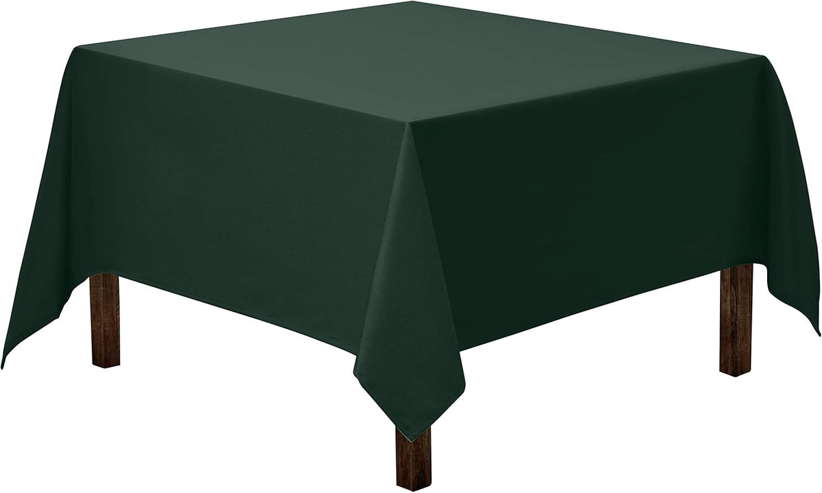 Gee Di Moda Square Tablecloth - 70 x 70 Inch Hunter Green Table Cloth for Medium Square or Round