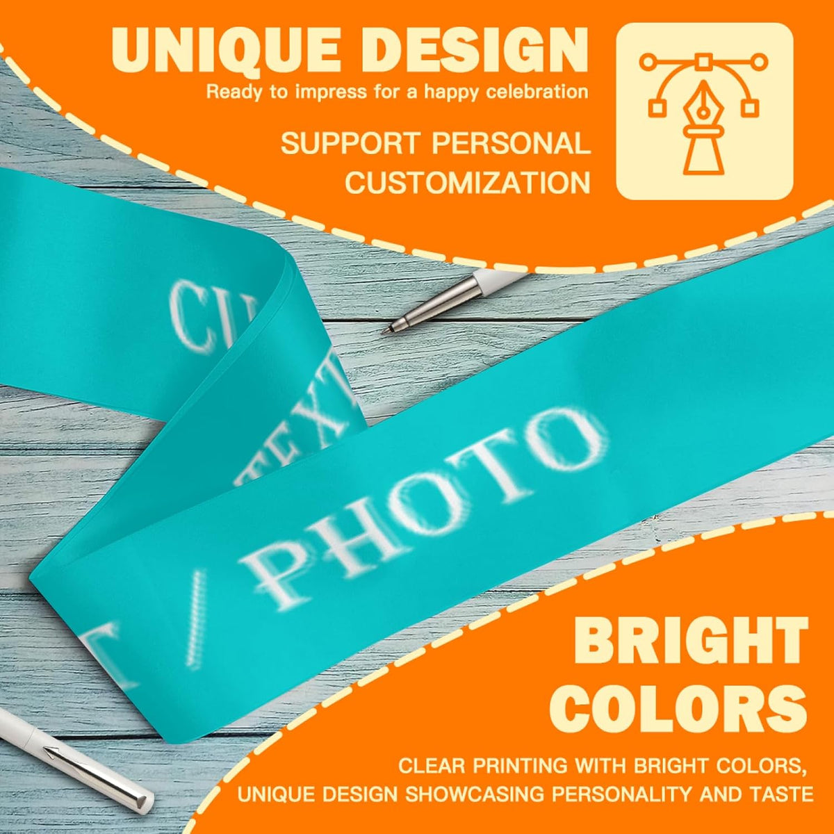 Custom Sash,Personalized Birthday Sash with Text Photo,Customized Bachelorette Sash Quote Sash