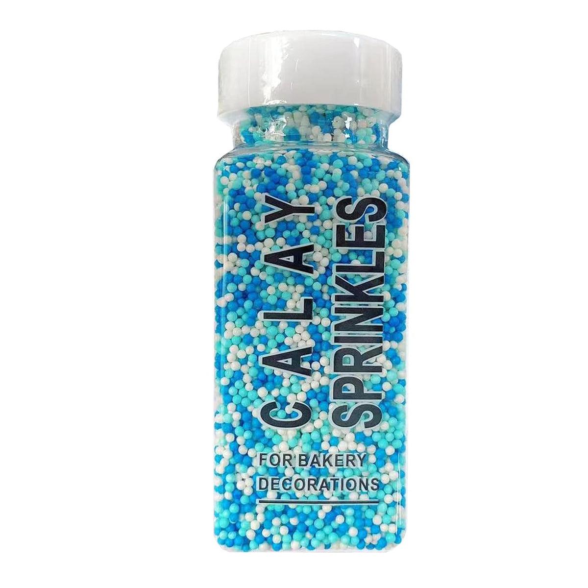 Sentovac Blue and White Nonpareils Sprinkles Edible 2mm Mini Peals Sprinkle for Cake Decorating