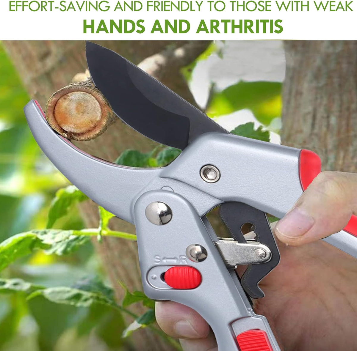 Garden clippers, premium Germany pruners, Work 3 times easier, professional ratchet pruning shears