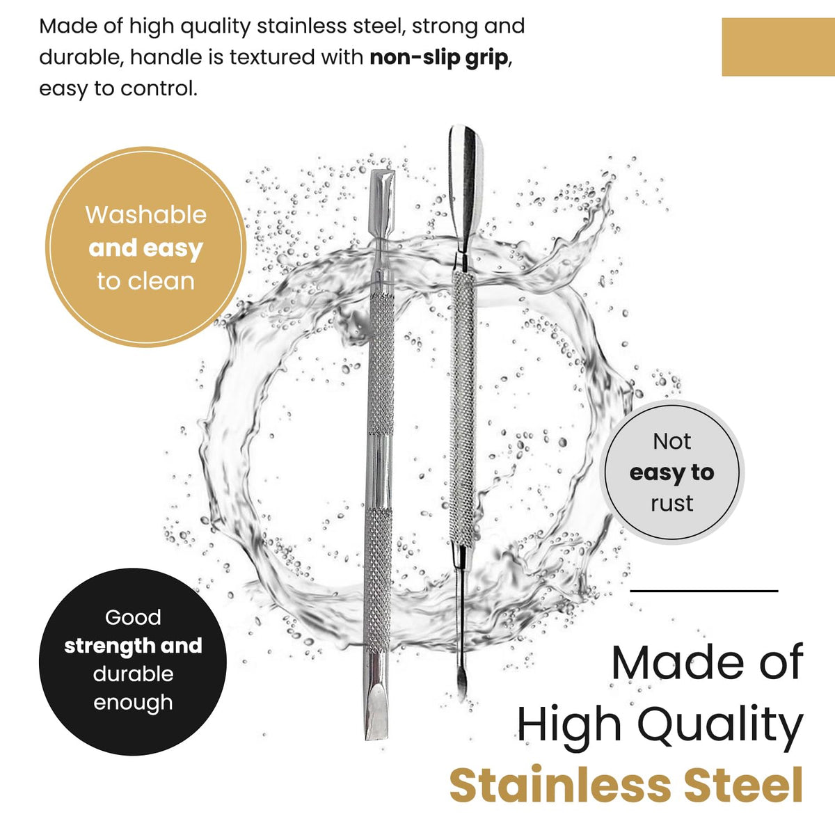 Cuticle Pusher Tools - Professional Nail Cuticle Pusher Cuticle Remover Cuticle Trimmer Spoon