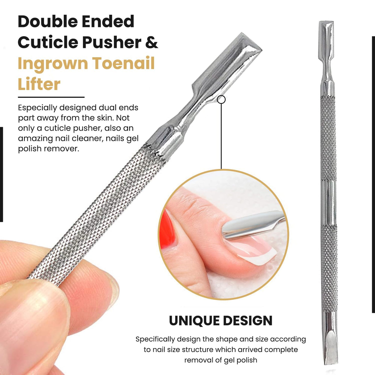 Cuticle Pusher Tools - Professional Nail Cuticle Pusher Cuticle Remover Cuticle Trimmer Spoon