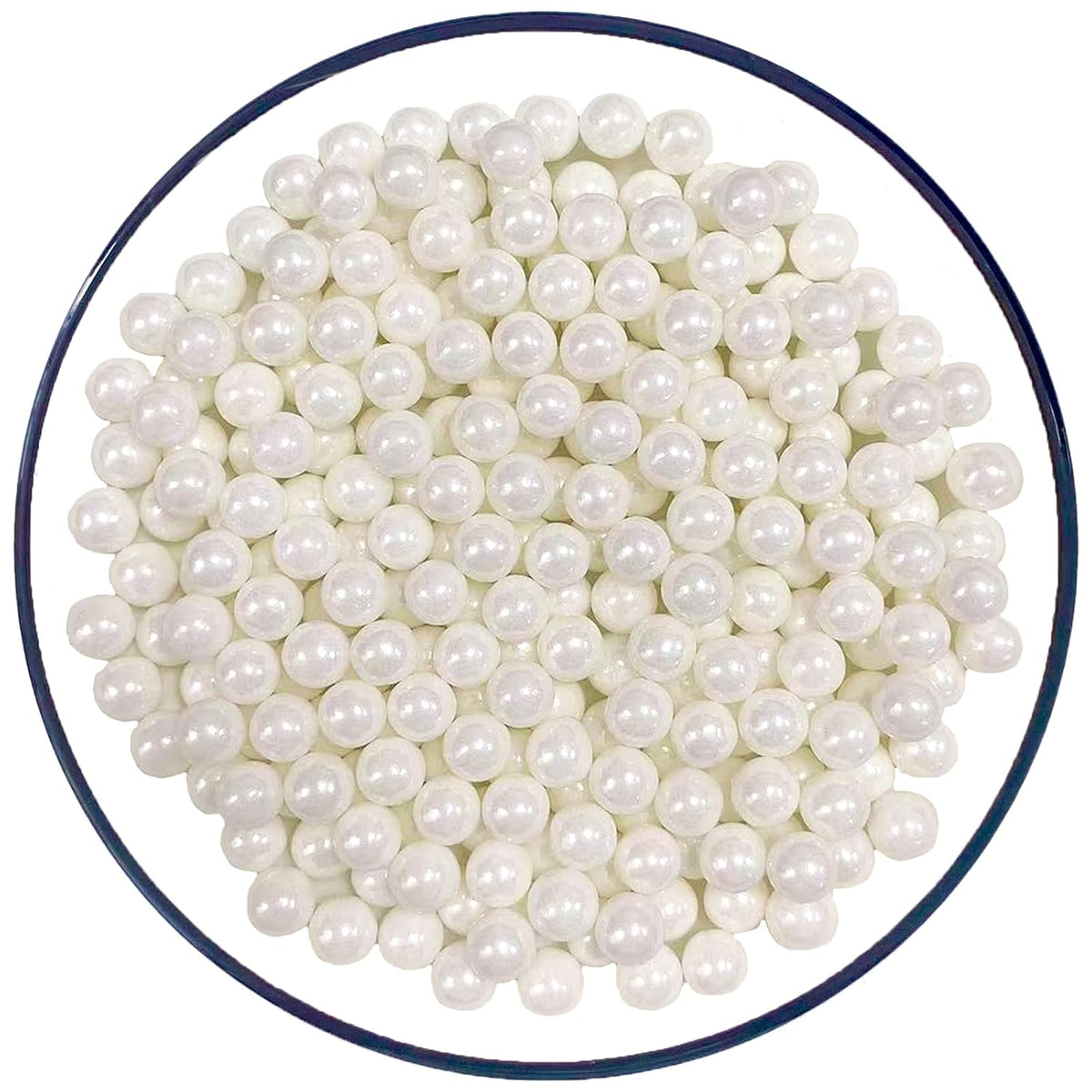 Sentovac 7mm White Pearl Sprinkles Edible Cake Decorating Sugar Candy Cookie Cake Cupcake Topper