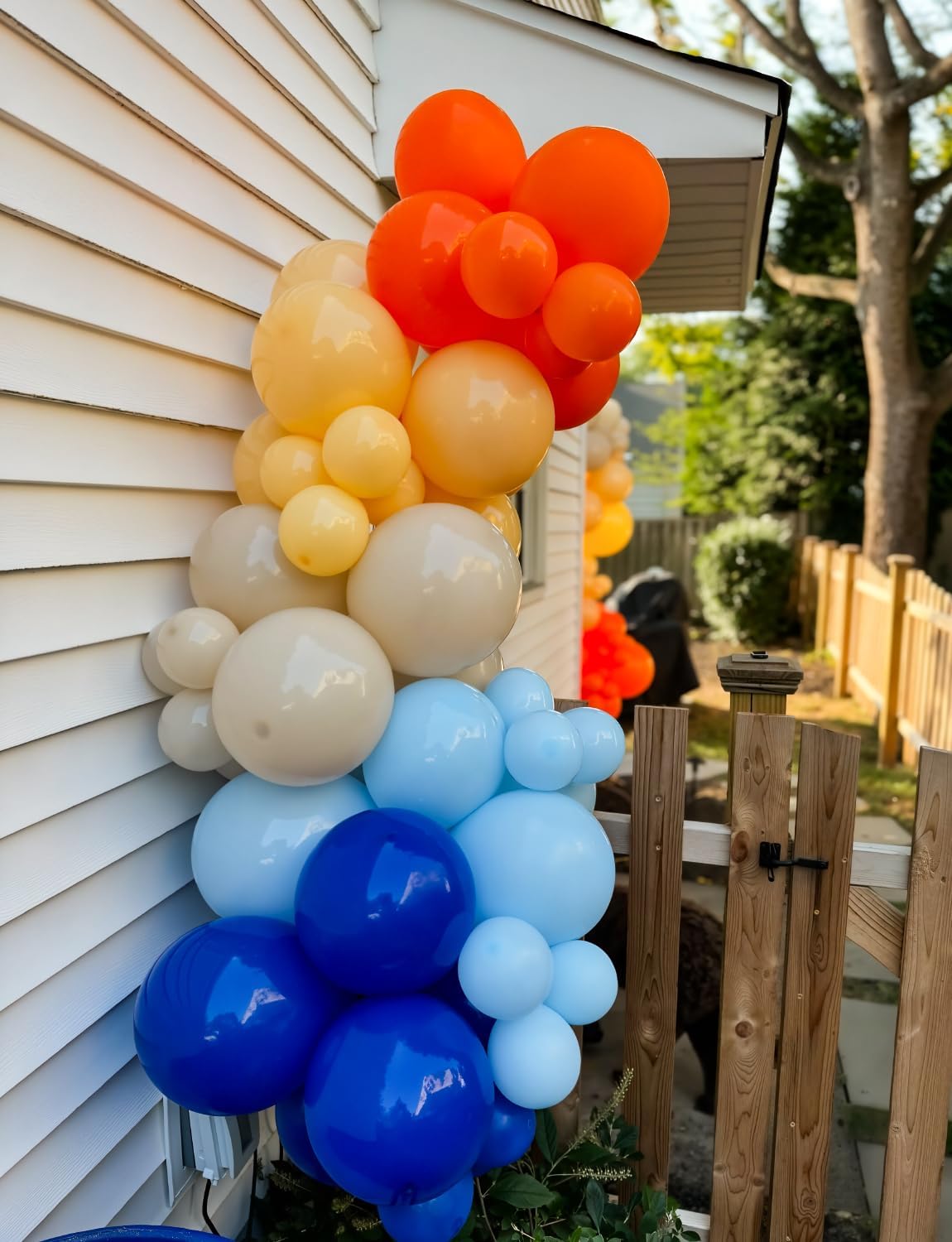 Blue and Orange Balloons – 12 Inch Blue Orange Balloons Set Thick Nude Balloon Shiny Confetti Latex