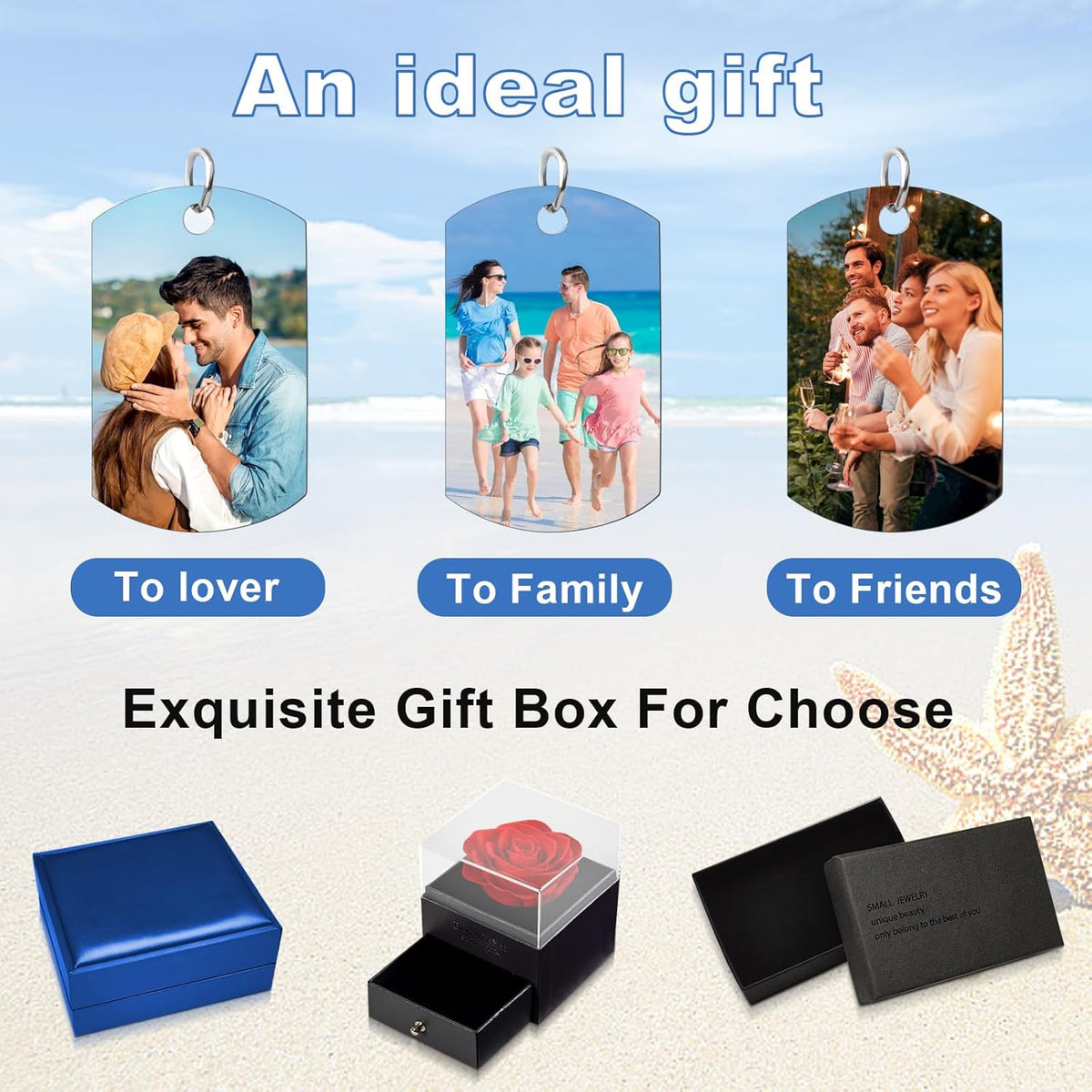 Double Side Custom Keychain with Picture Personalized Engraving Photo Text Customized Gifts for Men