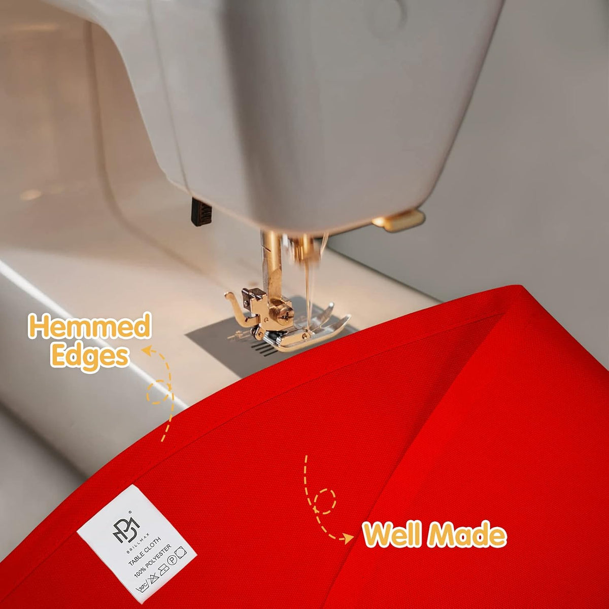 BRILLMAX 8 Pack Red Round Tablecloths 90 Inch - Circle Bulk Linen Polyester Fabric Washable Table