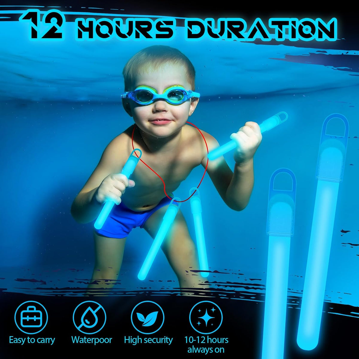 Lewtemi 50 Set 4'' Glow Sticks Bulk, Hallowee Glow in The Dark Party Supplies, Emergency Light