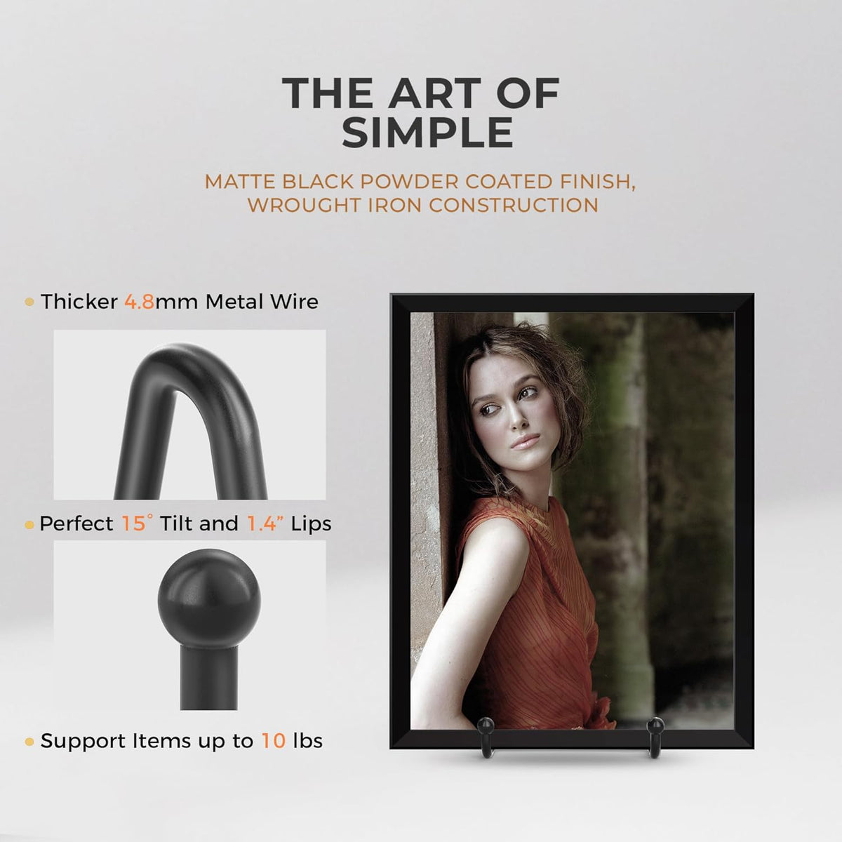 TR-LIFE Plate Stands for Display - 6 Inch Stand + Metal Frame holder stand Picture, Decorative