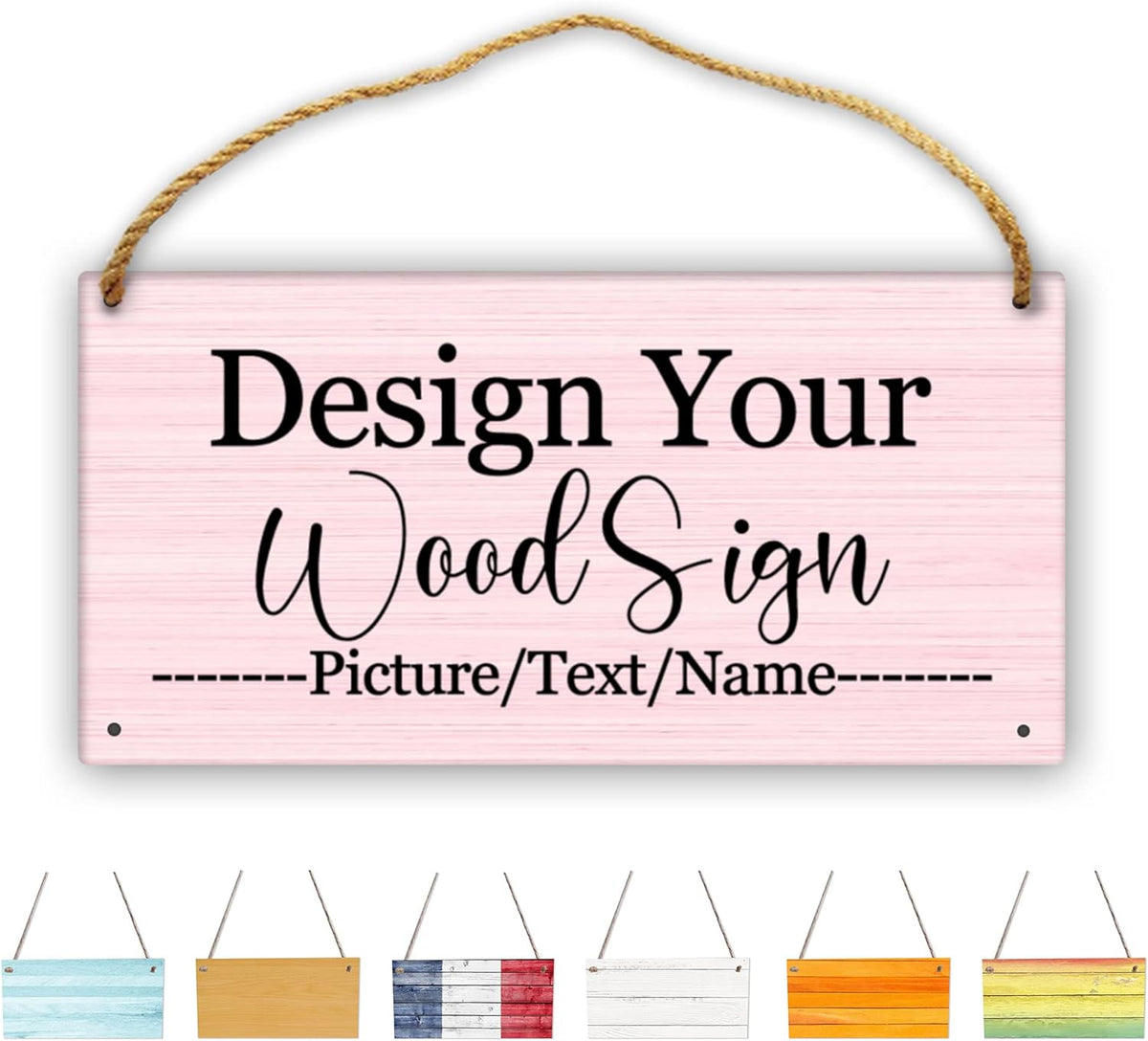 Personalized Rustic Wooden Sign, Custom Plaque Wall Hanging, Art Wood Board Sign for House