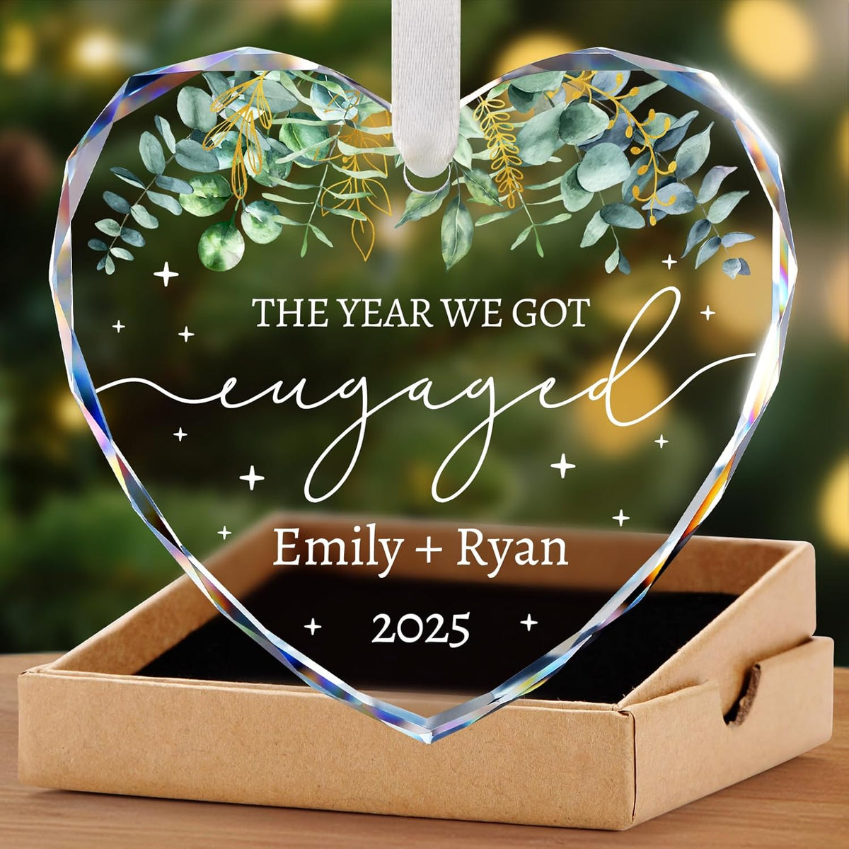 Engagement Ornament 2025 - Engagement Gifts for Couples - Personalized Gift for Newly Engaged