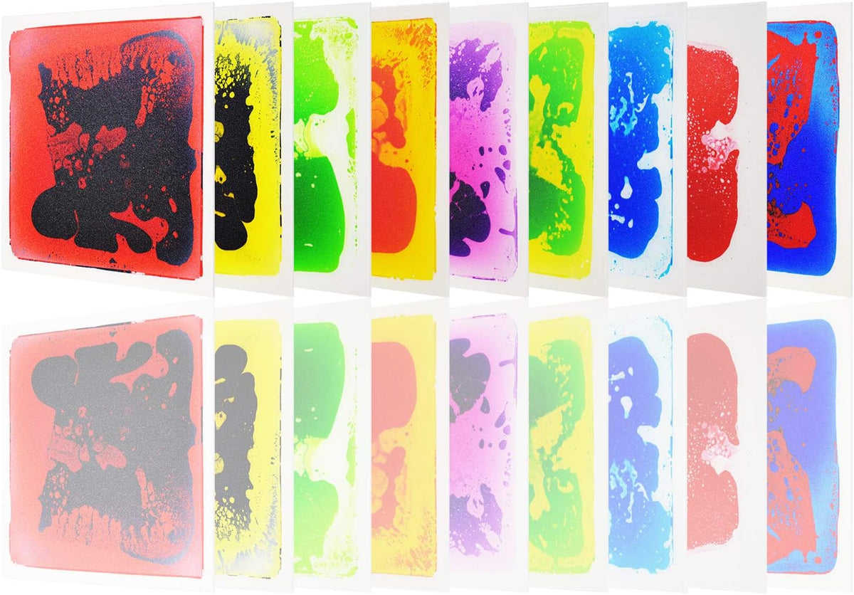 Art3d Liquid Fusion Activity Play Centers for Children, Toddler, Teens, 12" X 12" Pack of 9 Tiles
