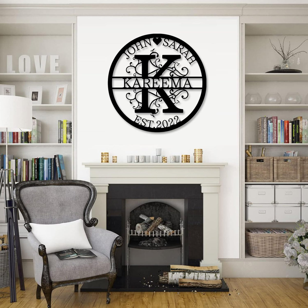 Personalized Last Name Metal Signs - Custom Metal Signs - Split Letter Monogram - Family Sign- Wall