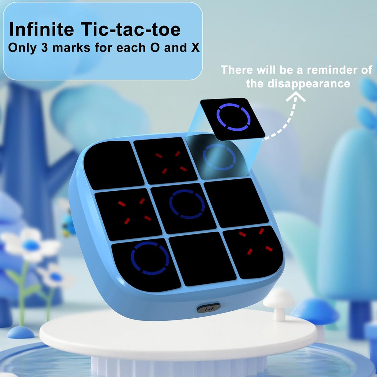 Tic-Tac-Toe Bolt Game, 4-in-1 Handheld Puzzle Games Console, Electronic Tic-Tac-Toe Game for