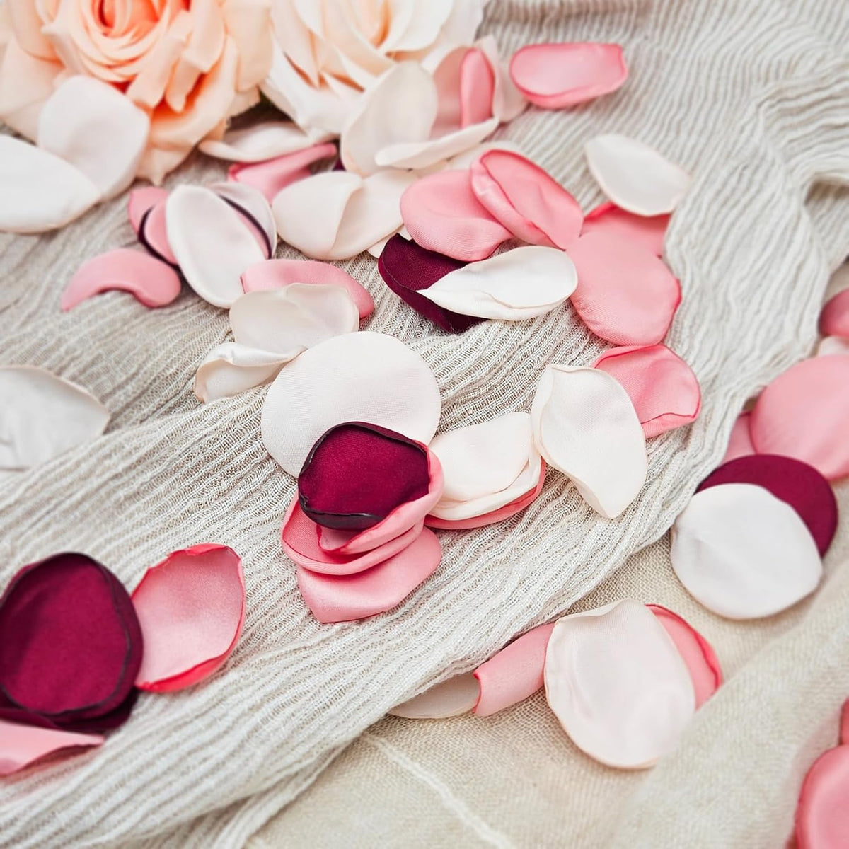 ZOOYOO 200Pcs Silk Rose Flower Petals For Valentine's Day,Wedding Flower GirlBasket,Aisle