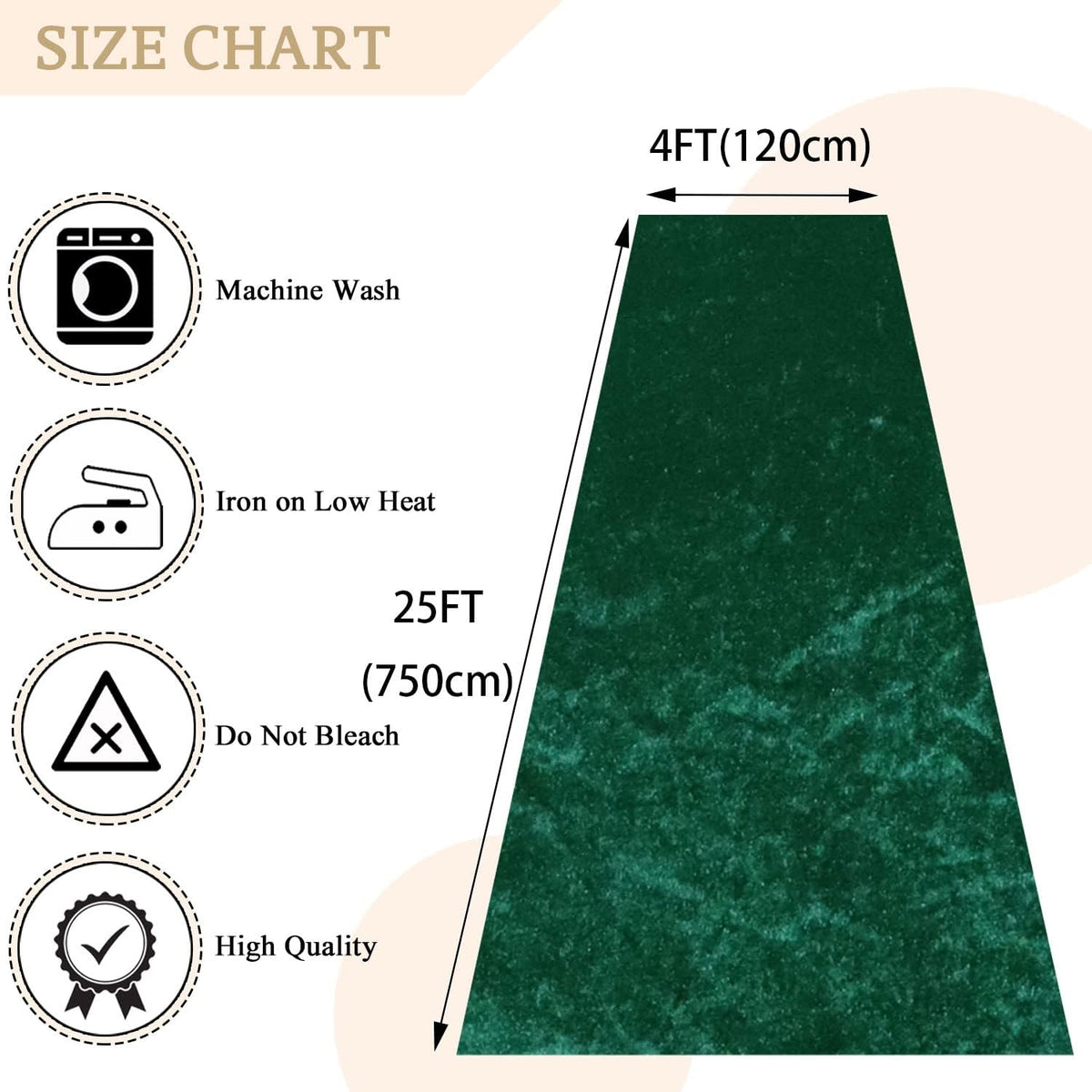 MODFUNS Wedding Aisle Runners Dark Green Aisle Runner 4FTx25FT Velvet Carpet Runner for Party