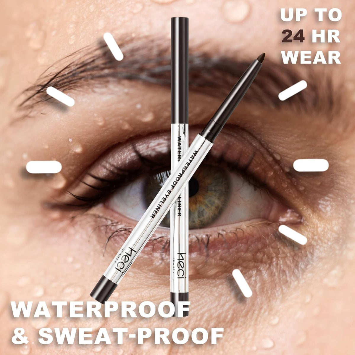 Mechanical Gel Eyeliner Pencil with a High-Pigment, Waterproof & Smudge-resistant, Glide Tip Eye