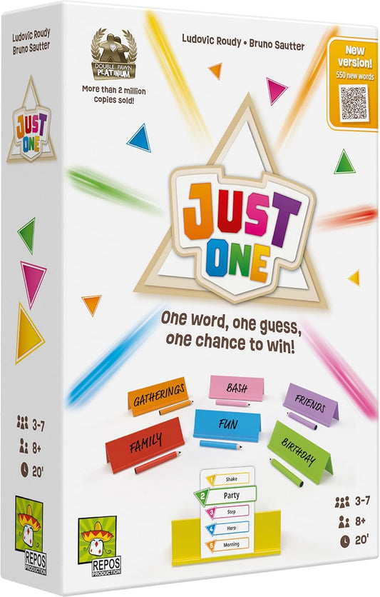 Asmodee Just One Party Game (2025 Refresh) - Cooperative Mystery Word Guessing Fun for Family &