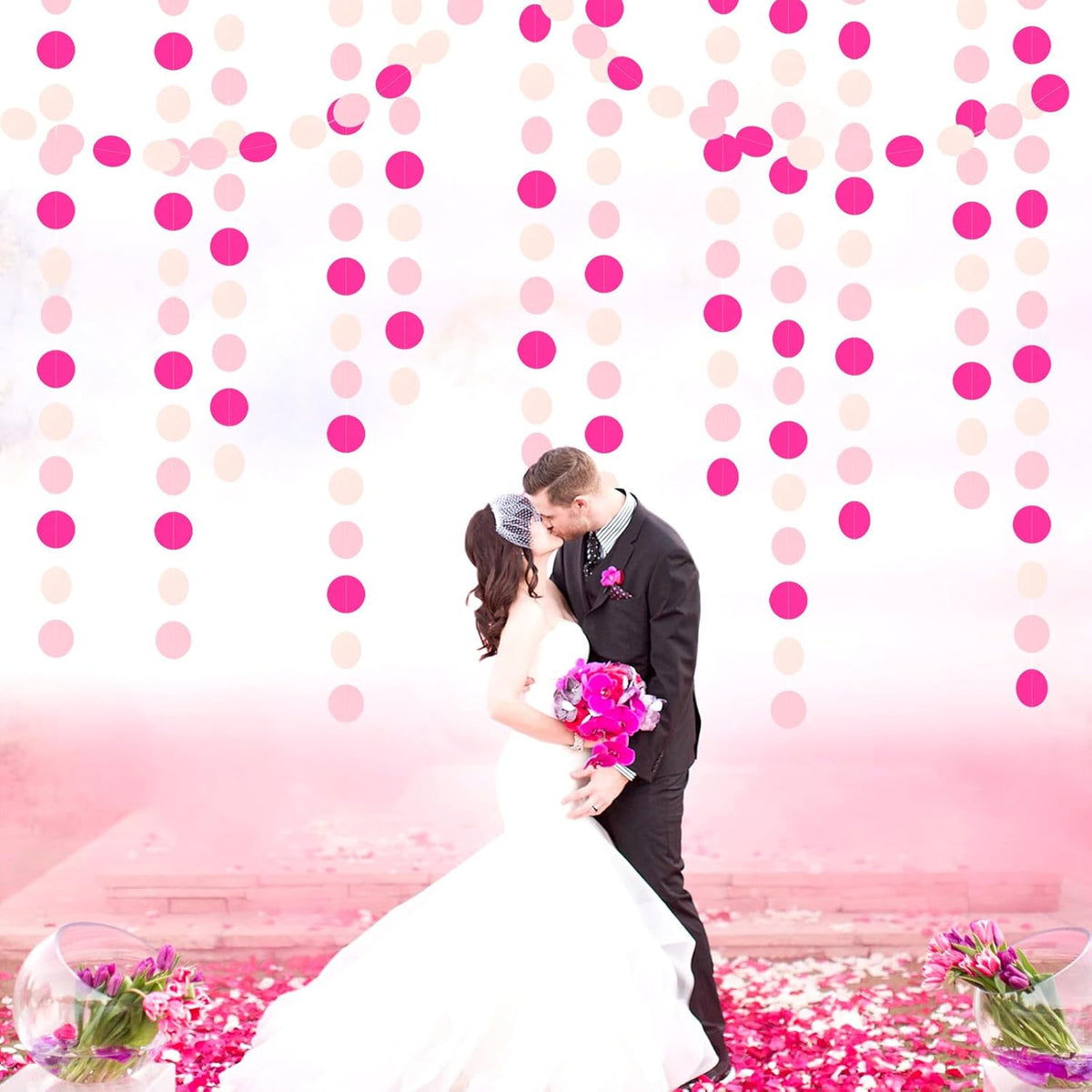 Hot-Pink Party-Decorations Paper-Garland Streamers Banner - 52Ft Girl Birthday Flamingo Baby Shower