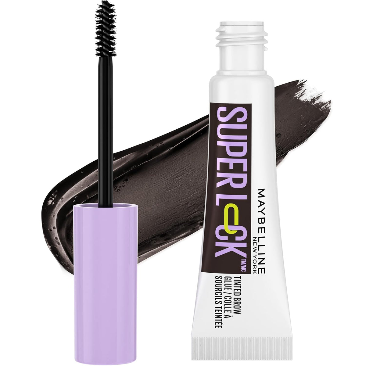 Maybelline Super Lock Brow Glue Eyebrow Gel, Lightweight and Waterproof Tinted Brow Gel For Up To