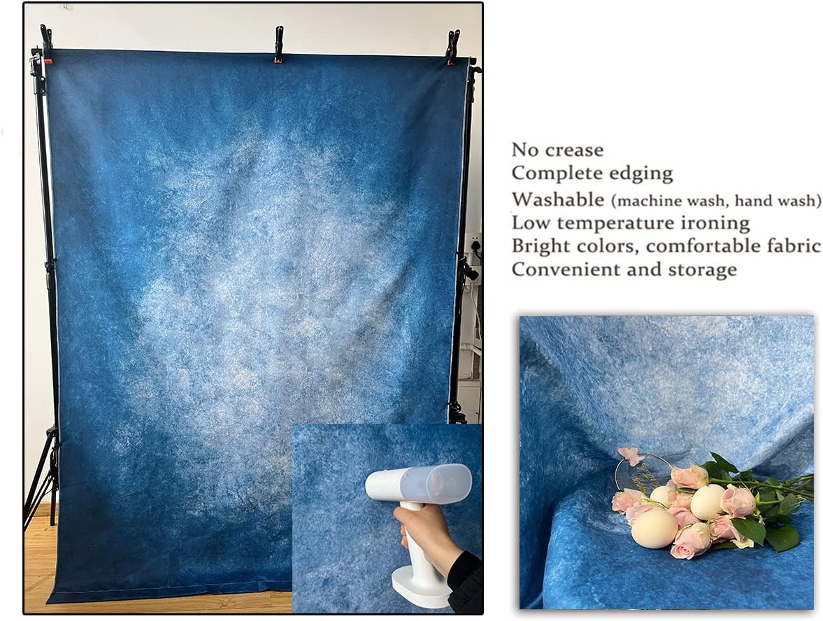 6x9ft Dark Blue Gradient Portrait Photo Backdrops Bright Center Abstract Photography Backdrop for