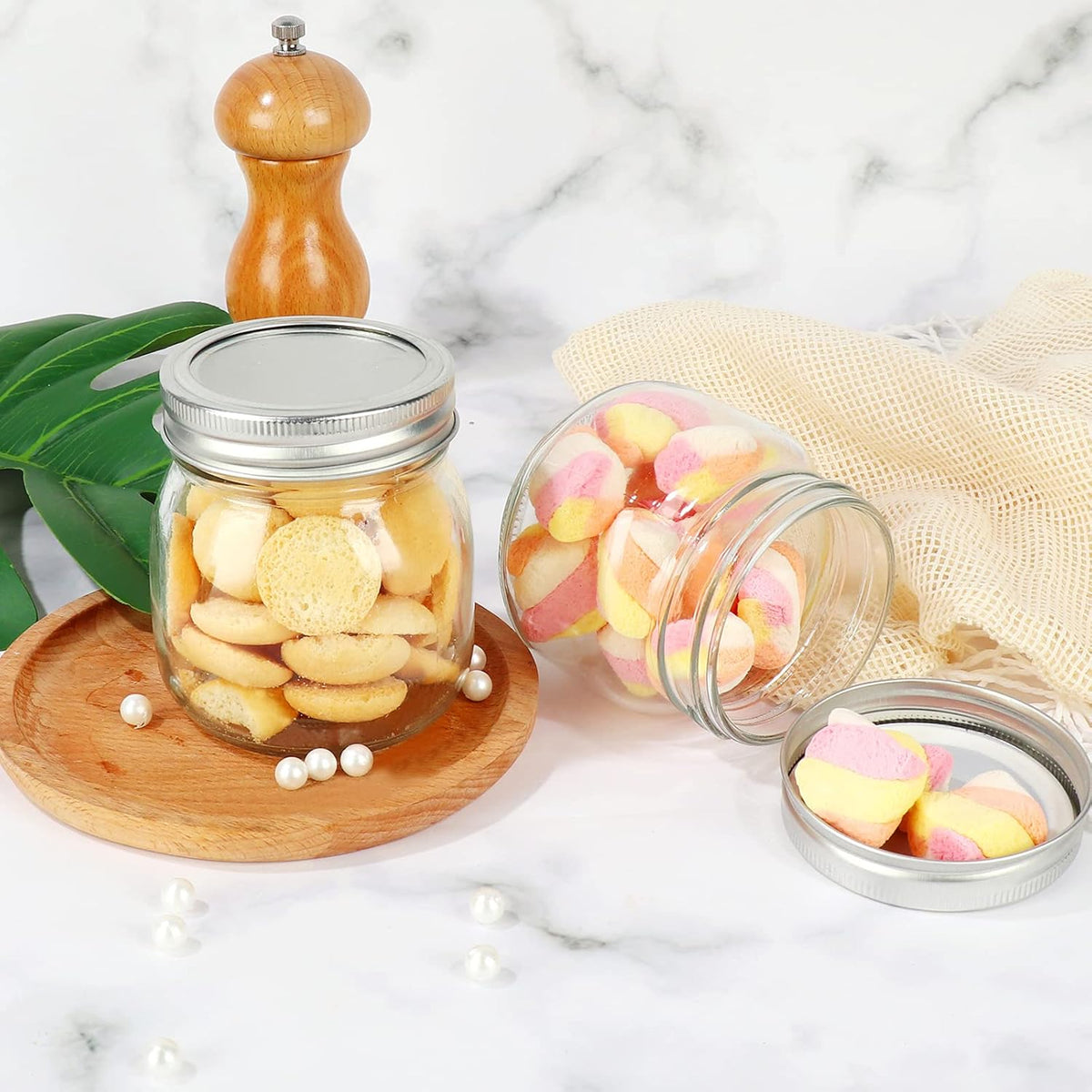 10 oz Mason Jars, 24 Pack 300ml Glass Canning Jars with Regular Mouth Lids, Glass Jars Storage