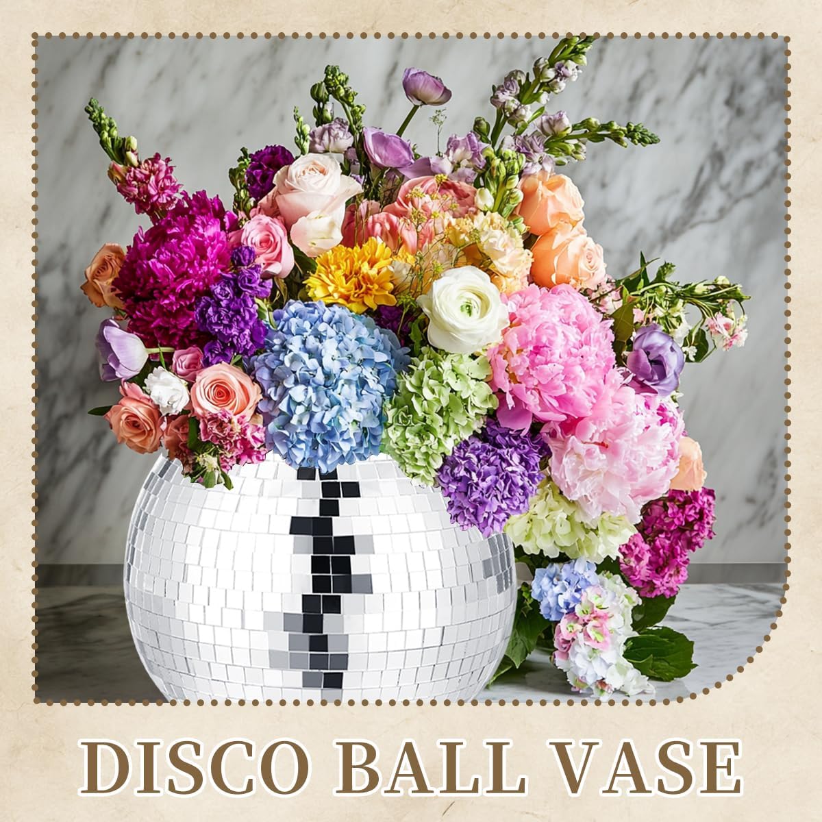 4 Pcs Disco Ball Vases,Plastic Disco Ball Centerpieces 6" X 6.7" Disco Ball Decor Silver Mirror