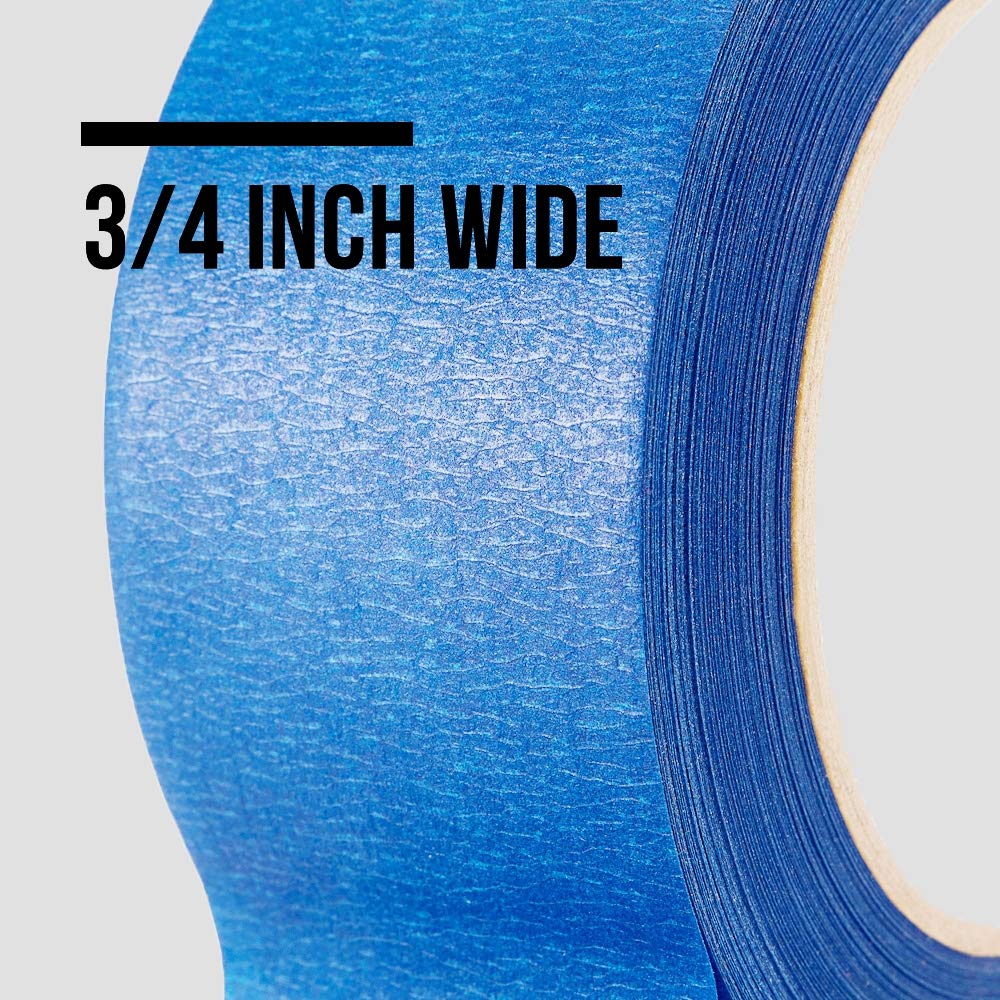 Lichamp 10 Pack Blue Painters Tape 3/4 inch, Blue Masking Tape Bulk Multi Pack, 0.75 inch x 55