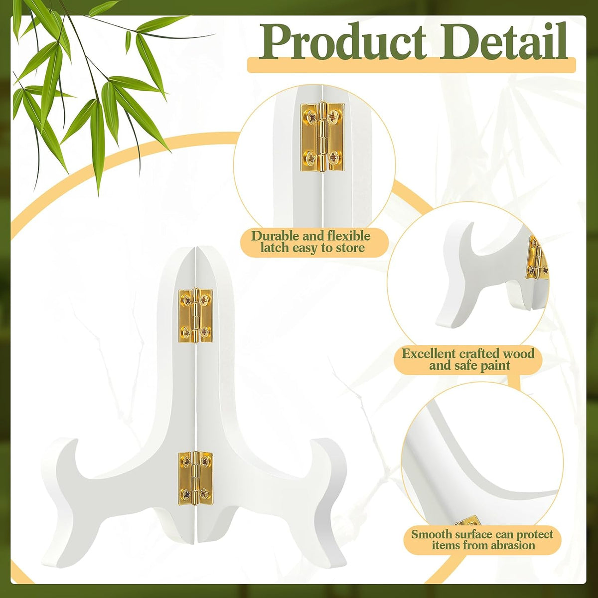 Tatuo 4 Packs Wooden Display Stand Decorative Plate Stands for Display Picture Frame Holder
