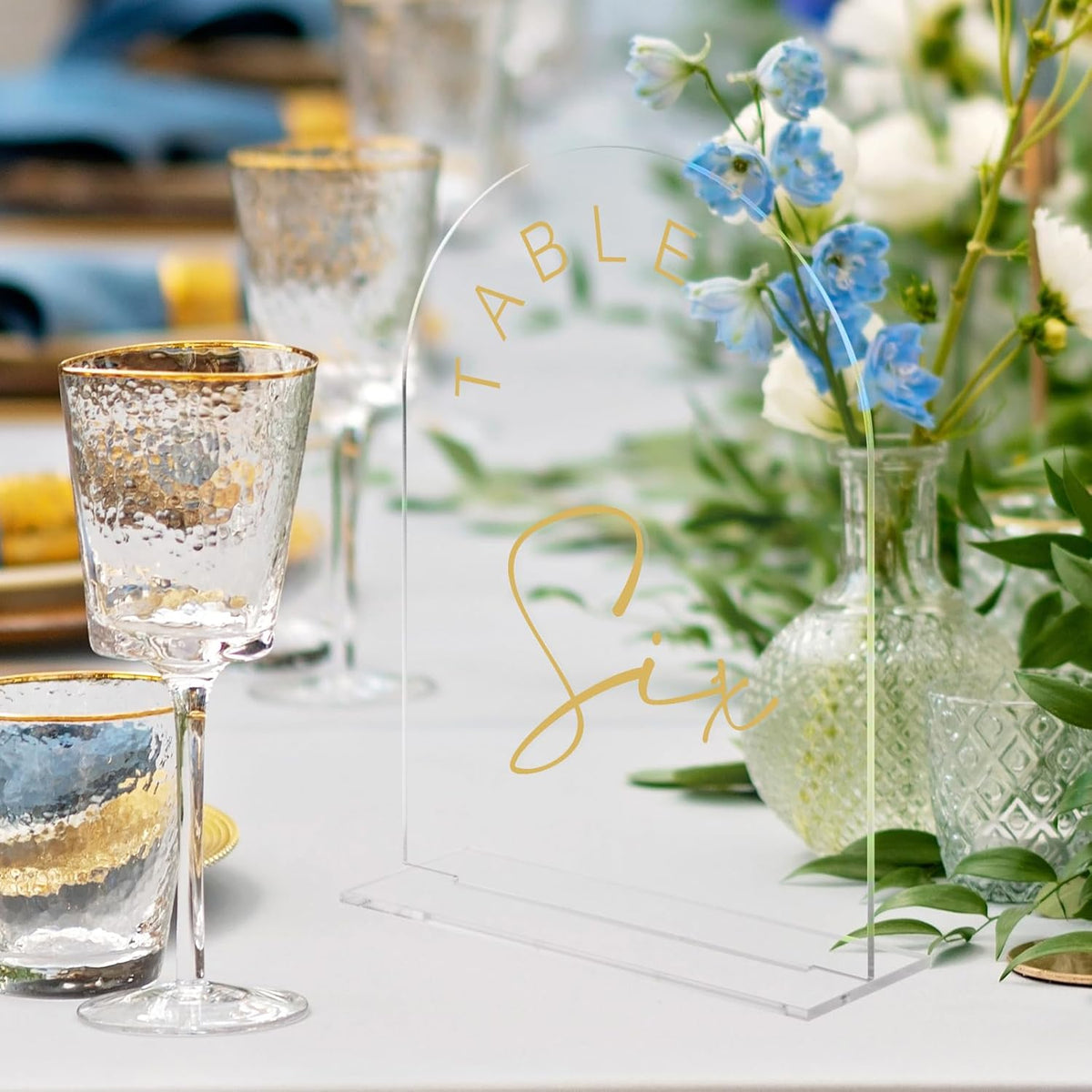 JINMURY Acrylic Arch Table Numbers with Stands, 5x7 Inch Acrylic Arch Sign Table Numbers for