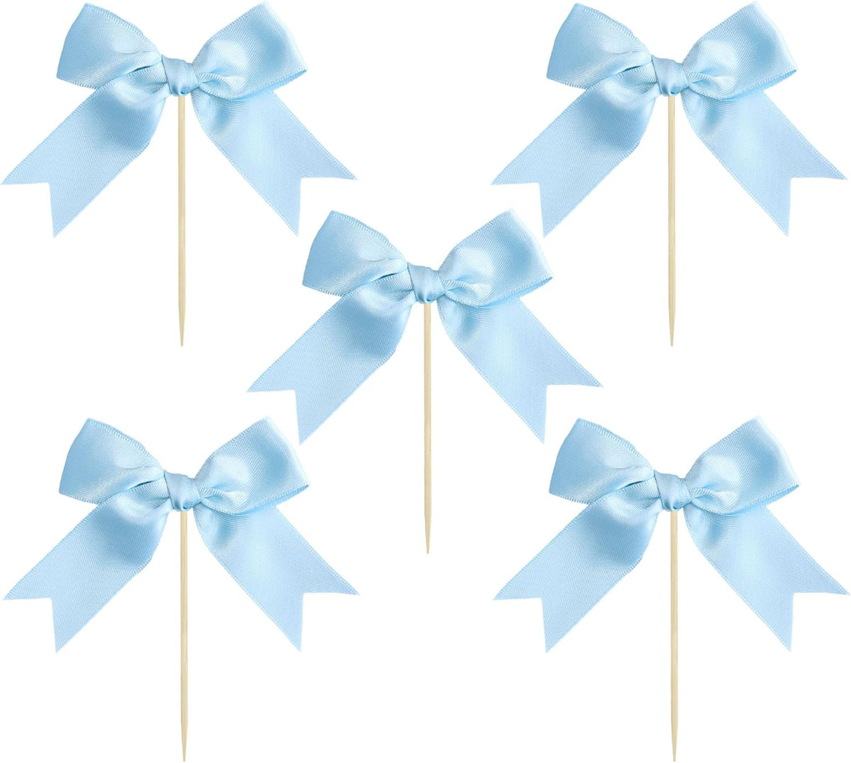 Ephlyn 24Pcs Bow Cupcake Toppers Bowknot Cake Toppers Bow Cupcake Picks Bowknot Birthday Party