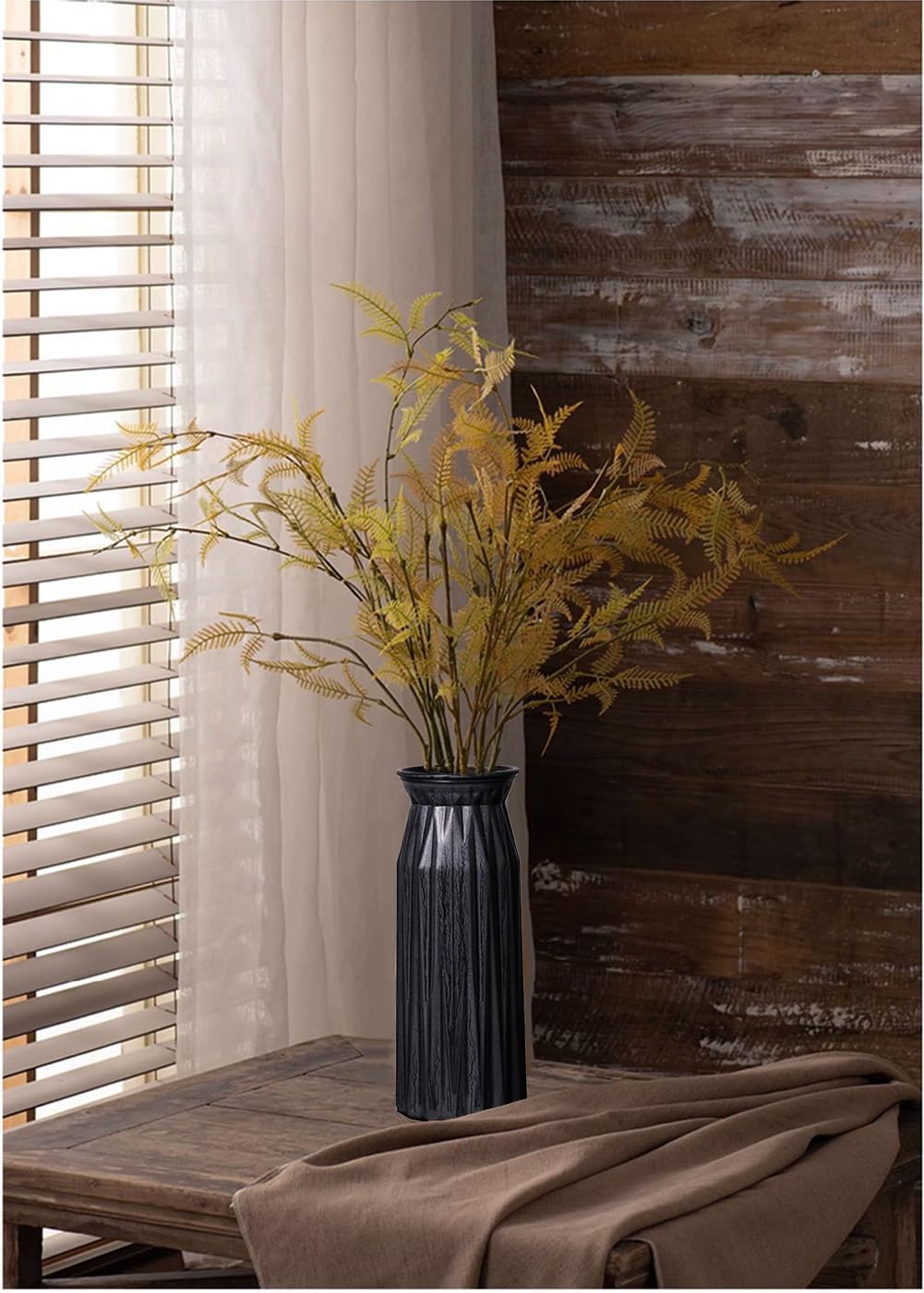 Black Antique Vase, 12 Inches Elegant Vintage Glass Vase Rustic European Unique Chic Style for