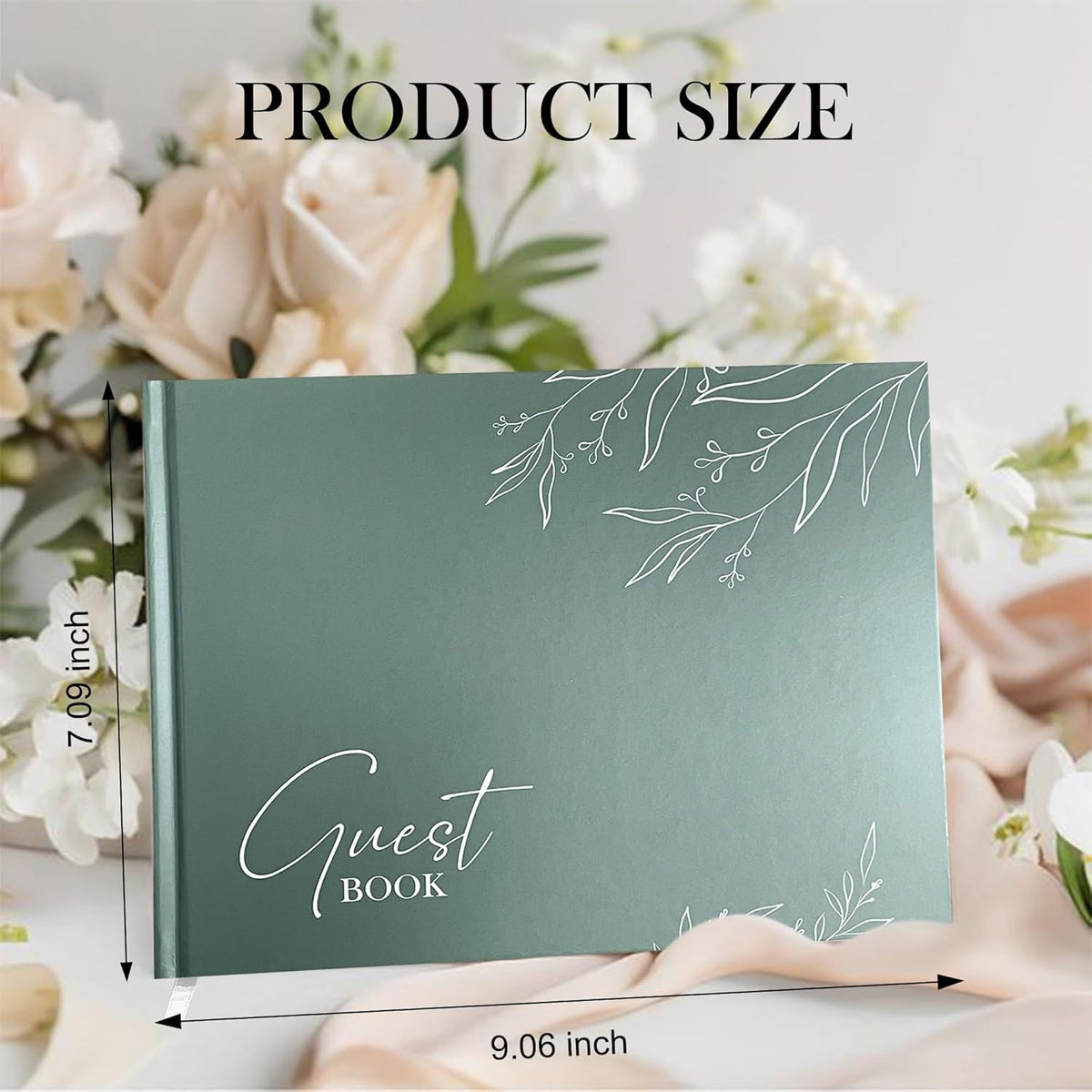 Mr&MrsGifts Elegant Wedding Guest Book Wedding Reception Hard Cover Guest Sign in Book for Bridal
