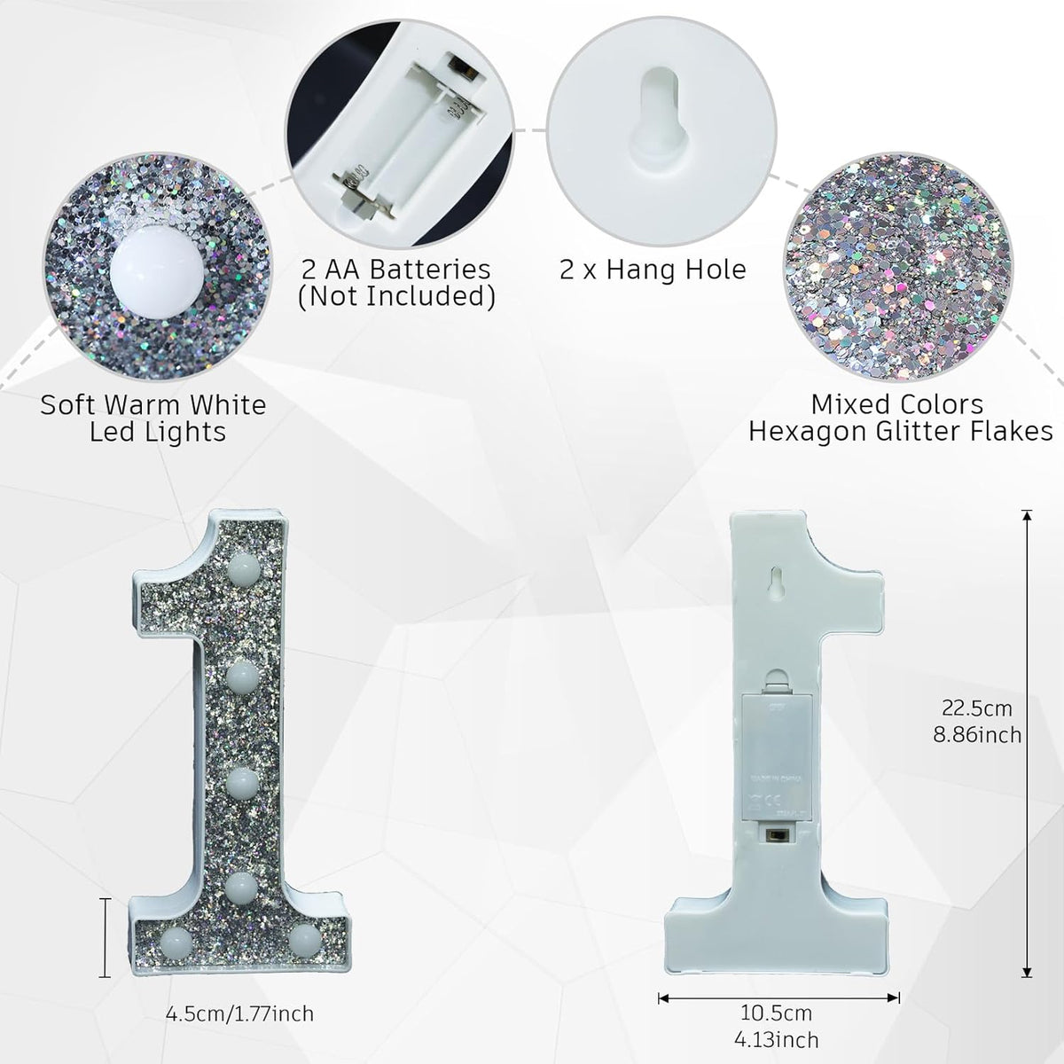Light Up Letters, Marquee Light Letters for Table Decorations, Glitter Light Up Signs for Prom
