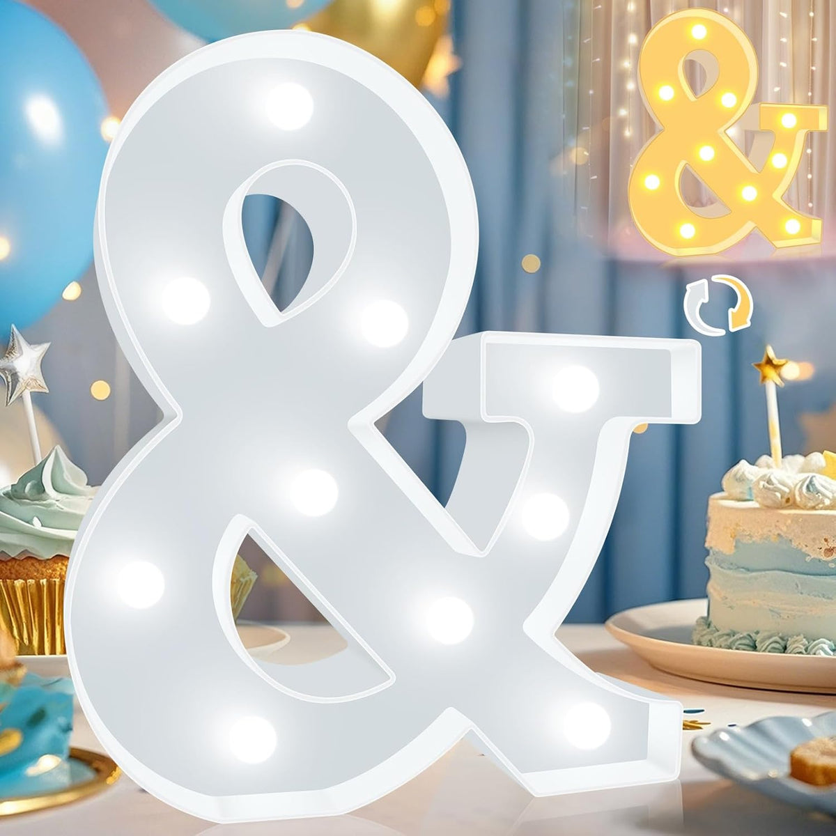Pooqla LED Marquee Letter Lights, Warm White and Cool White Decorative Lighted Letters, Light Up
